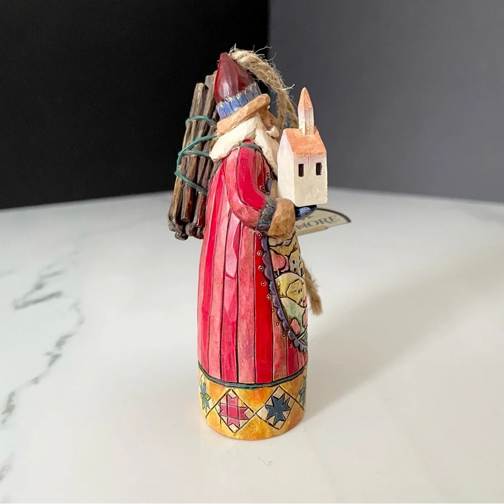 Santa Holding Church Ornament by Jim Shore